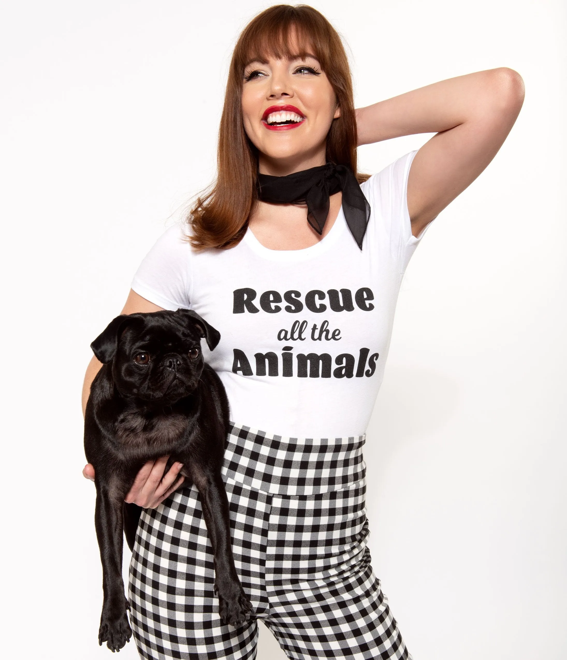 Unique Vintage Rescue All The Animals Womens Tee