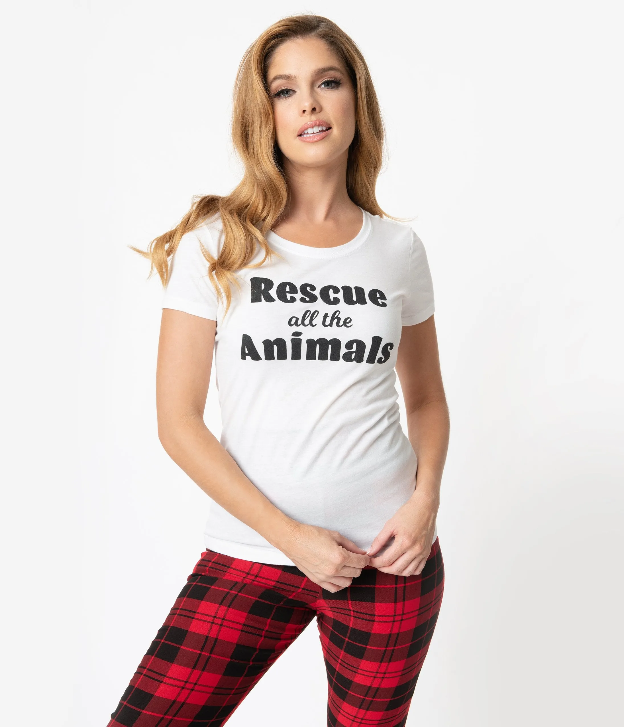 Unique Vintage Rescue All The Animals Womens Tee