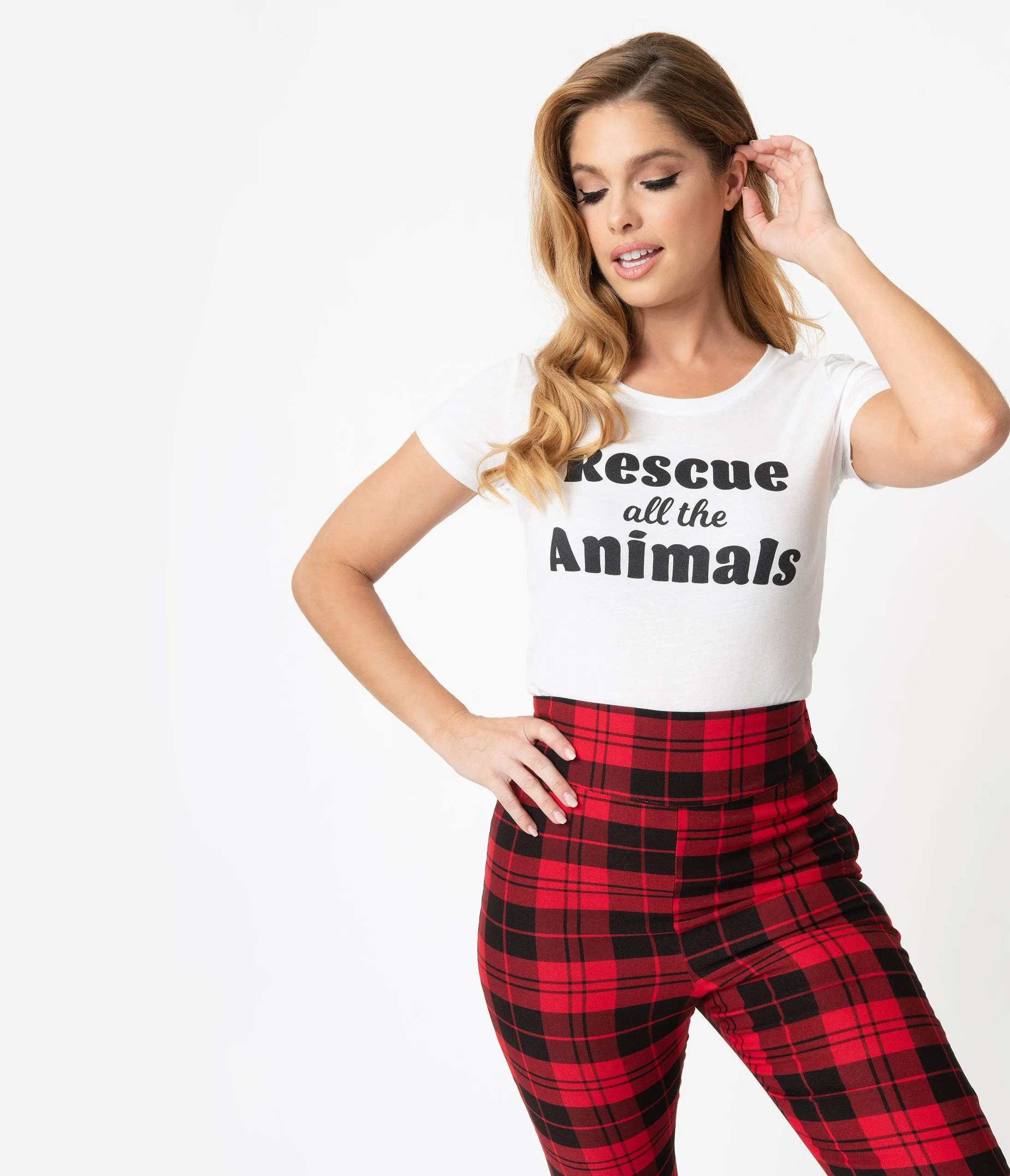 Unique Vintage Rescue All The Animals Womens Tee