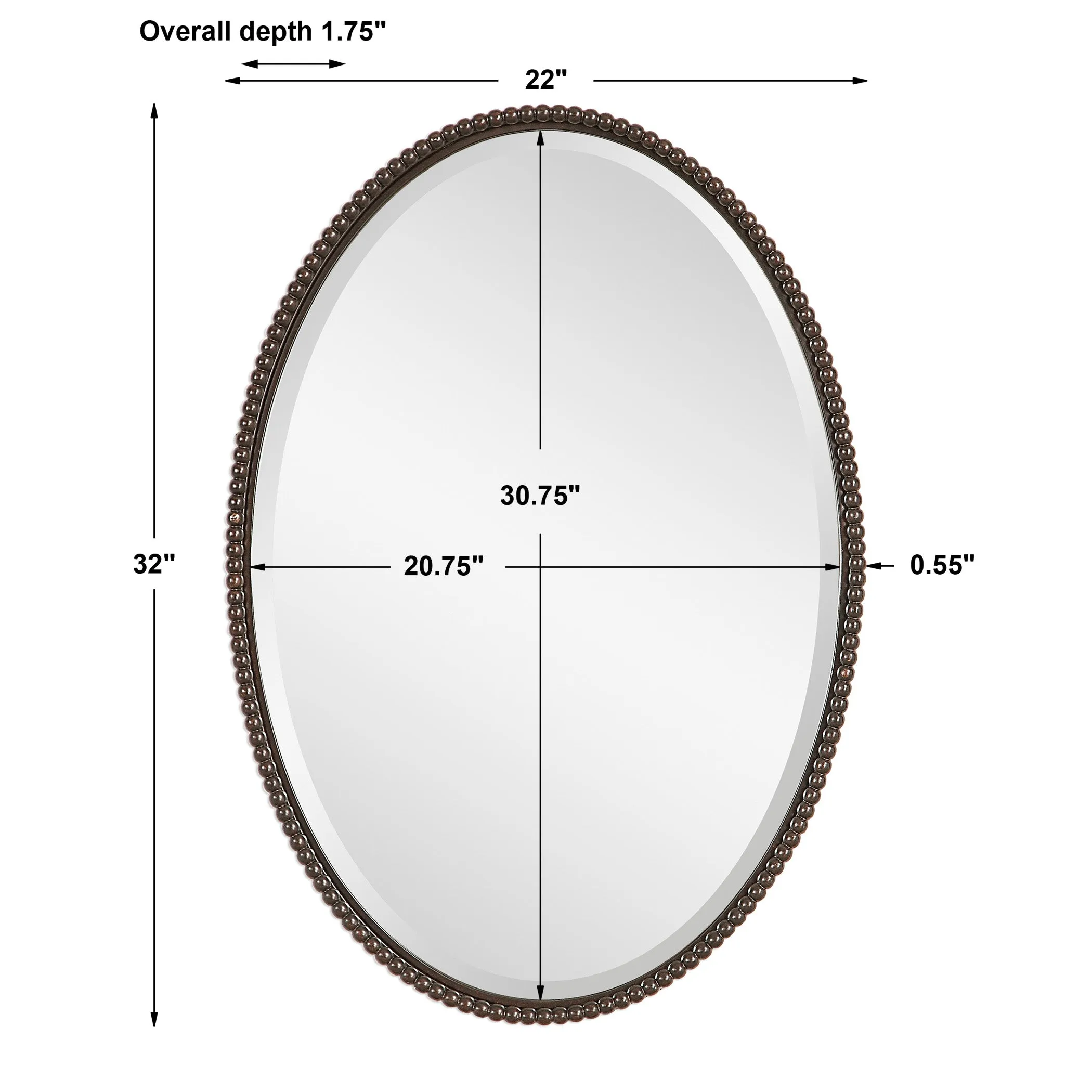 Uttermost Sherise Bronze Oval Mirror