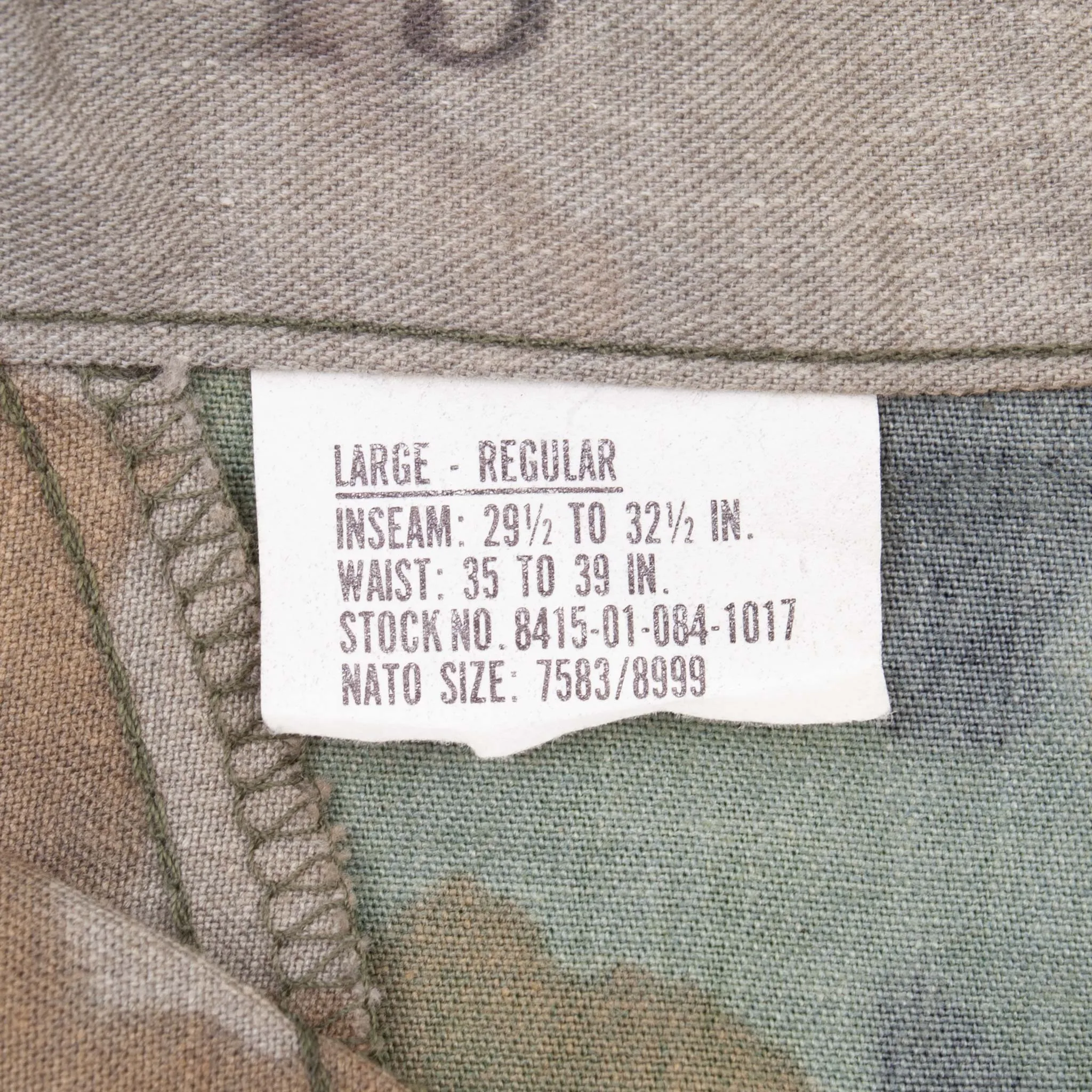 VINTAGE US ARMY WOODLAND CAMO COMBAT TROUSERS PANTS 1982 LARGE REGULAR