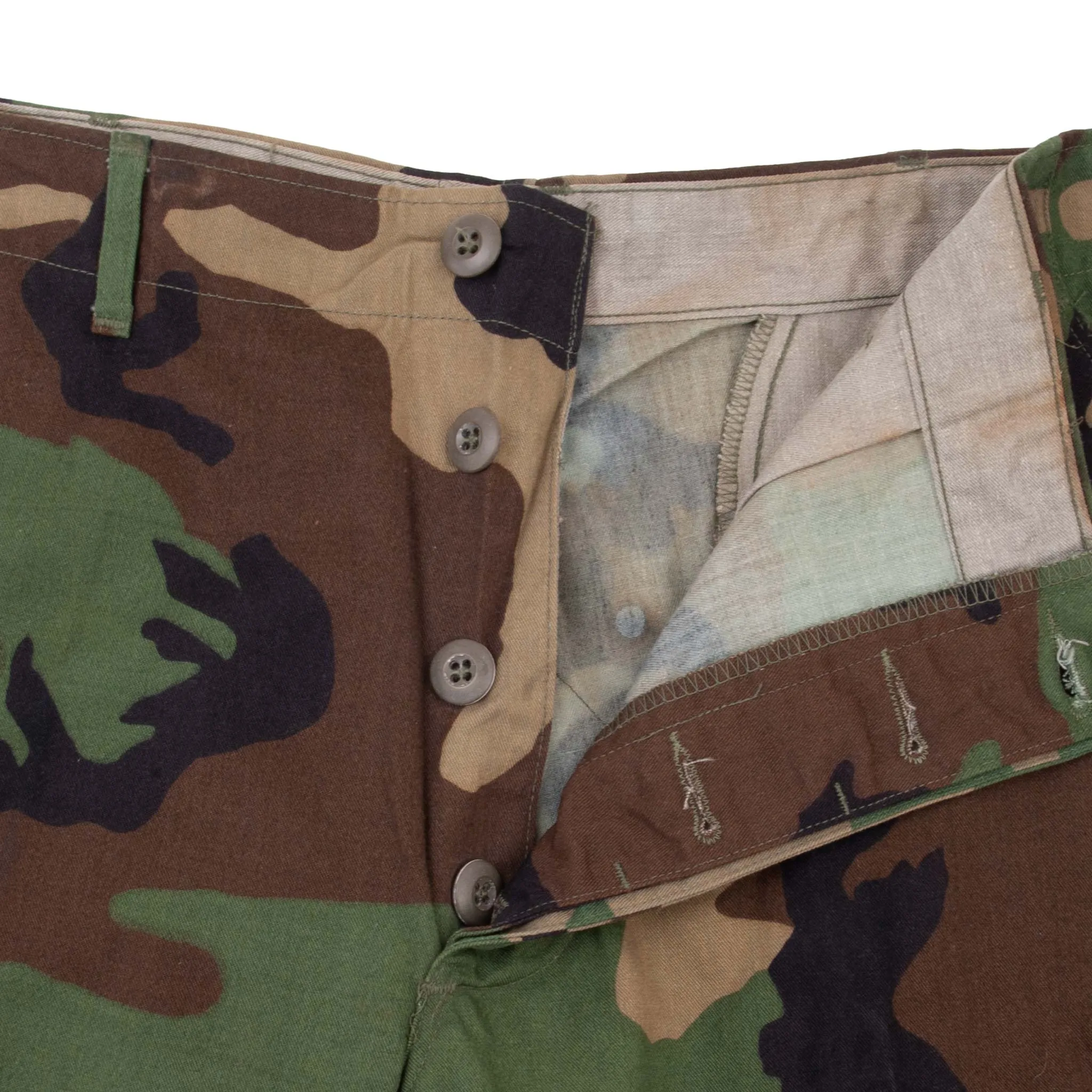 VINTAGE US ARMY WOODLAND CAMO COMBAT TROUSERS PANTS 1982 LARGE REGULAR