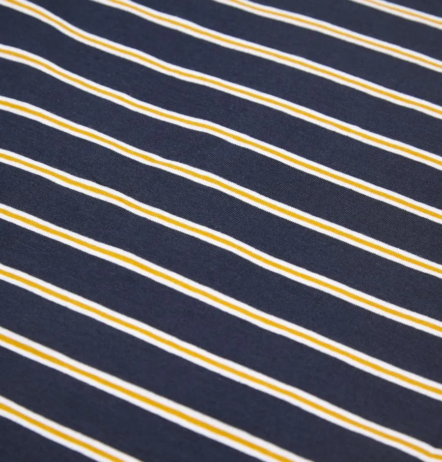 Wax London Ridley LS T-Shirt – Navy/Mustard/White