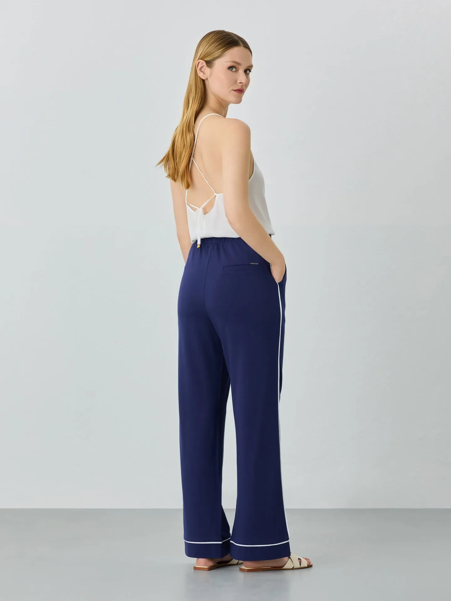 Wide Leg Punto Roma Trousers