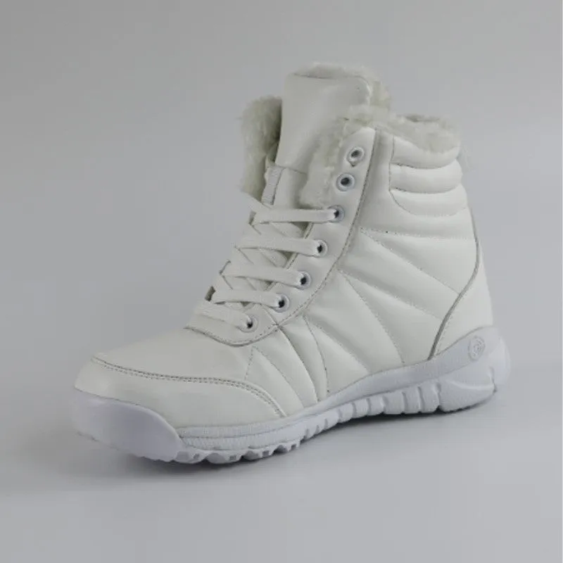 Women's autumn winter thermal plush hiking high top shoes