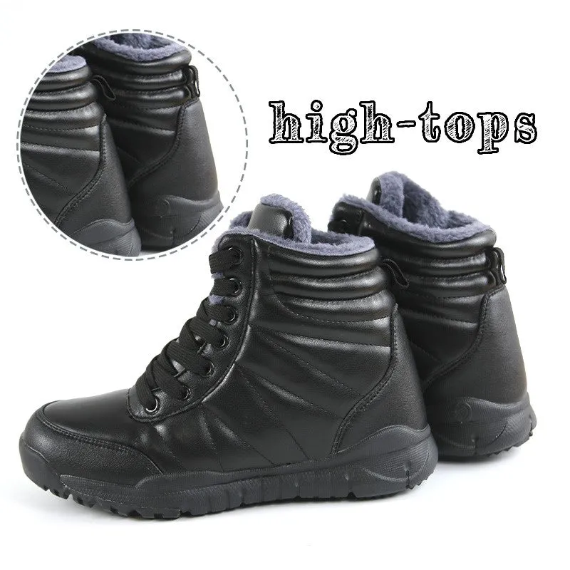 Women's autumn winter thermal plush hiking high top shoes