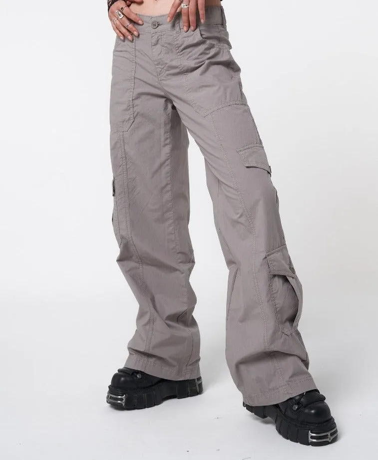 Women's Cleo Grey Y2K Cargo Pants