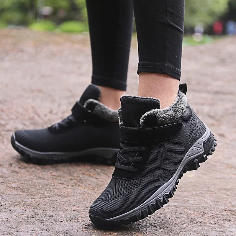 Women's villi suede thermal non-slip fashion platform sneakers CL